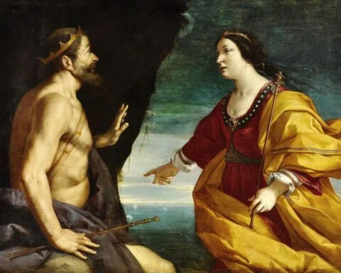 Juno (Hera) en Aeolus bij de grot der winden - Antonio Randa