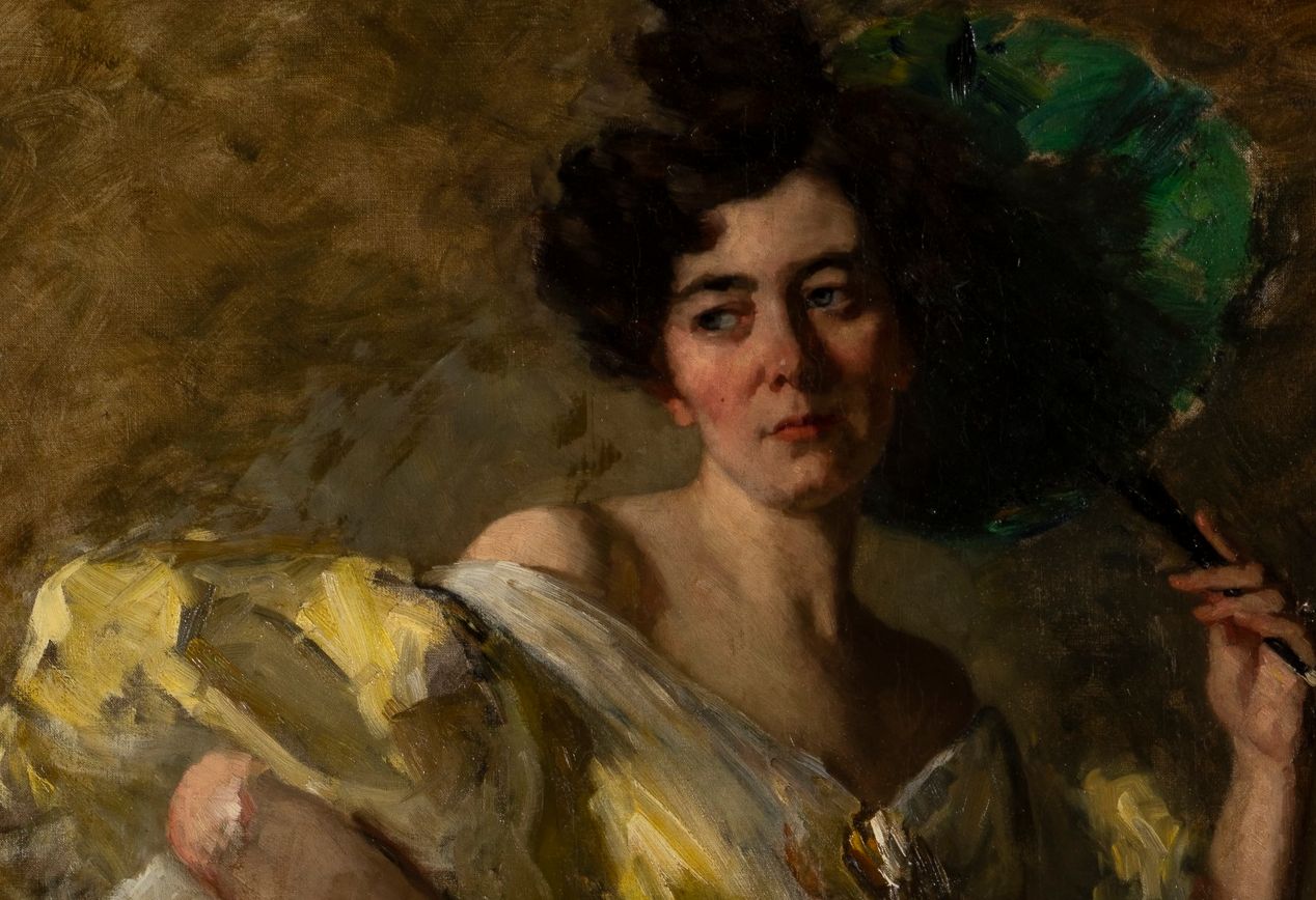 Portret van Lizzy Ansingh - Thérèse Schwartze, detail