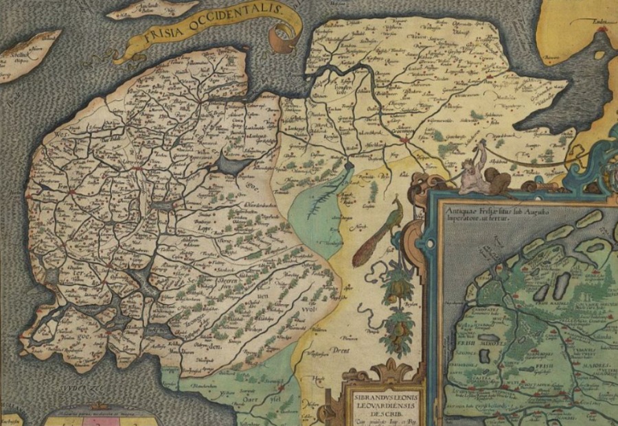 Friesland op een kaart uit 1587