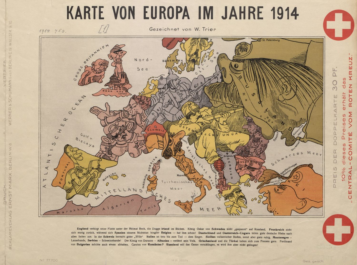uitgebreid de ober Uitreiken Satirische kaarten van Europa tijdens de Eerste Wereldoorlog