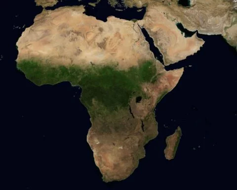 Afrika op een NASA-foto