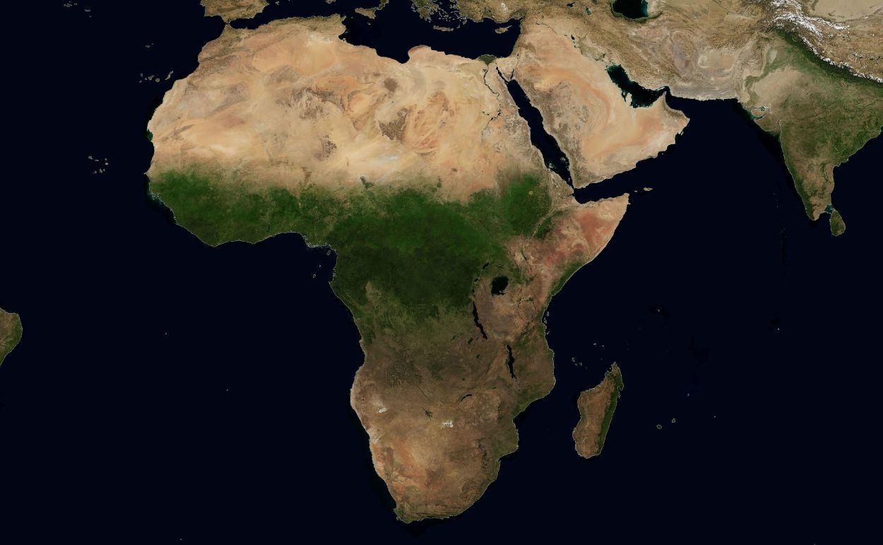 Afrika op een NASA-foto