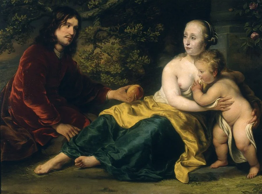 Ferdinand Bol Portret van Wigbold Slicher en Elisabeth Spiegel als Paris en Venus 1656. Dordrechts Museum