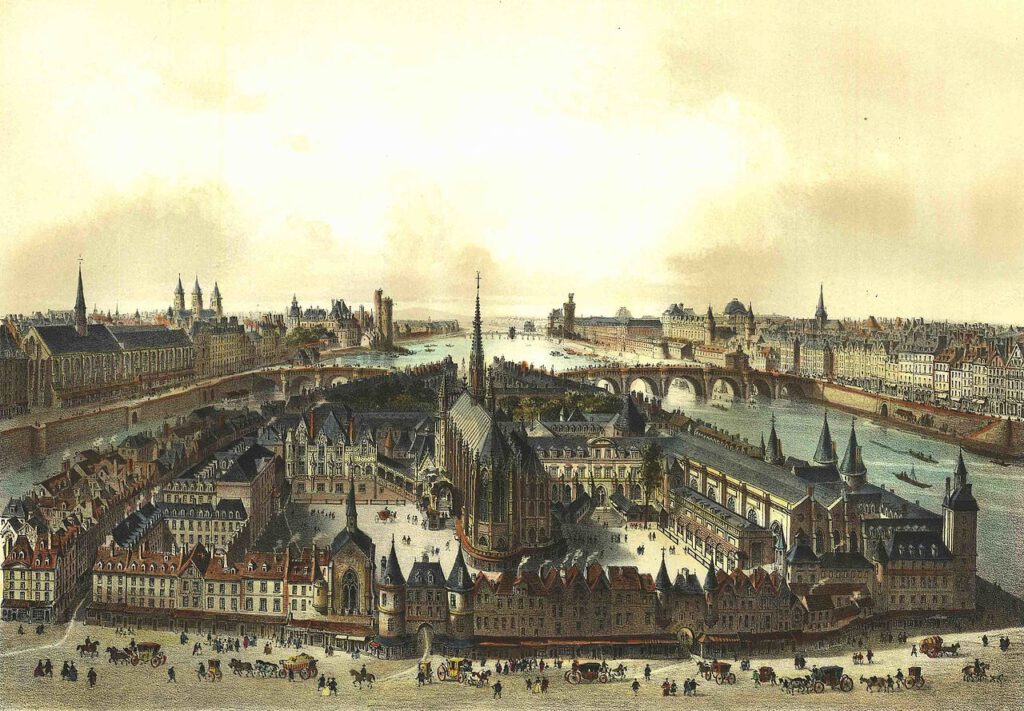 Het Palais de Justice op het Ile de la Cité, in 1650