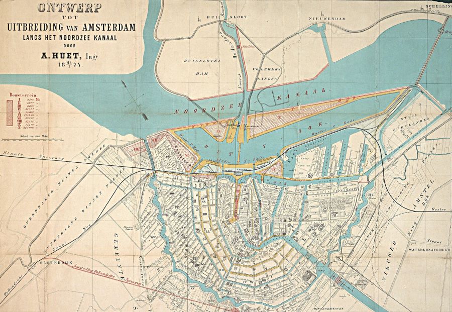 IJ-brug plan door Adrien Huet,1874