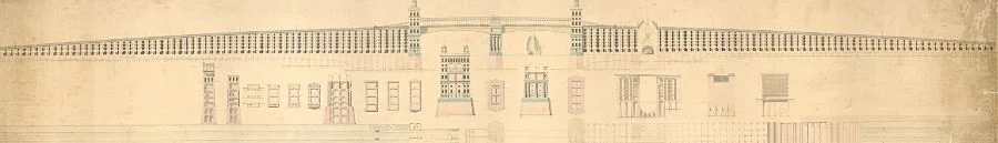 Ontwerp voor een IJ-brug door Jan Galman, 1850