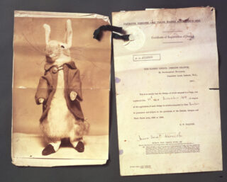 Beatrix Potter, ‘Certificate of registration for a Peter Rabbit doll, 1903’ © Frederick Warne & Co. 2006