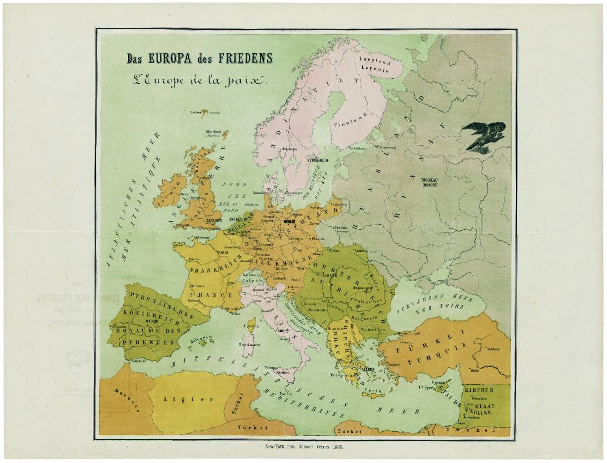 Een verboden kaart van een Europese utopie (1866)