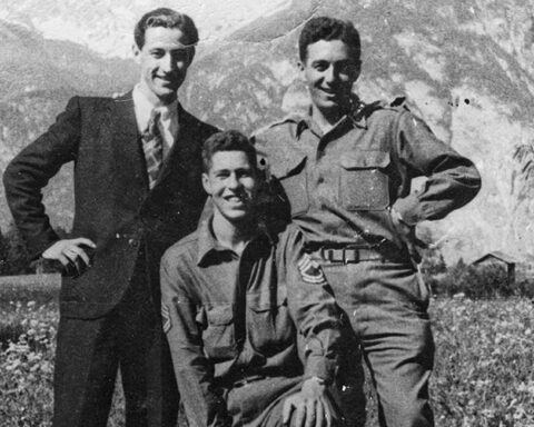 De geheimagenten van Operation Greenup: Franz Weber (links), Hans Wijnberg (midden) en Fred Mayer (rechts)