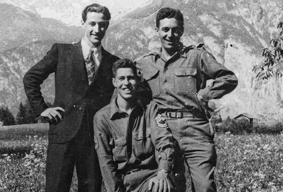 De geheimagenten van Operation Greenup: Franz Weber (links), Hans Wijnberg (midden) en Fred Mayer (rechts)