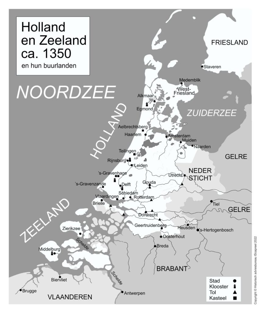 Holland en Zeeland, 1350