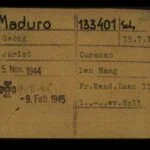 Registratiekaart van verzetsman George Maduro als gevangene in Dachau, 1945