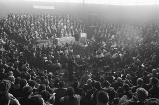 Radicalen PRR vergaderen in Dronten, 1968
