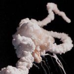 Bekende foto van de ramp met de Challenger, 28 januari 1986