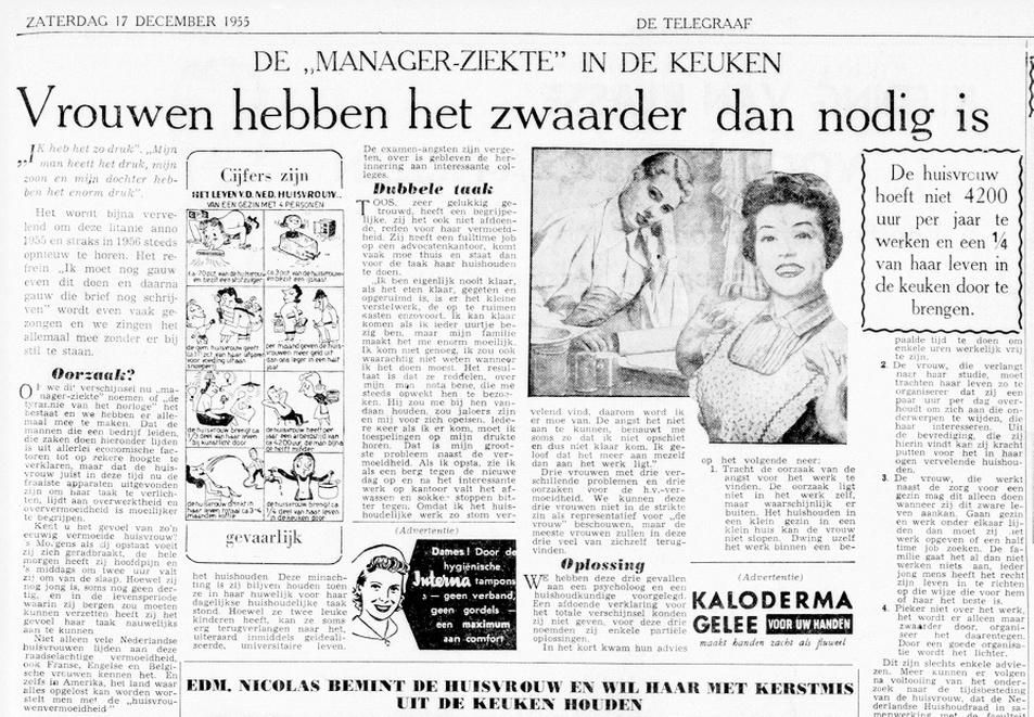 De Telegraaf over 'huisvrouwenvermoeidheid' 