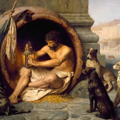 Diogenes in zijn aardewerken pot – Schilderij van Jean-Léon Gérôme, 1860.