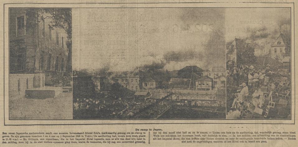 Bericht in het Algemeen Handelsblad over de aardbeving (19-10-1923). Bron: Delpher.nl
