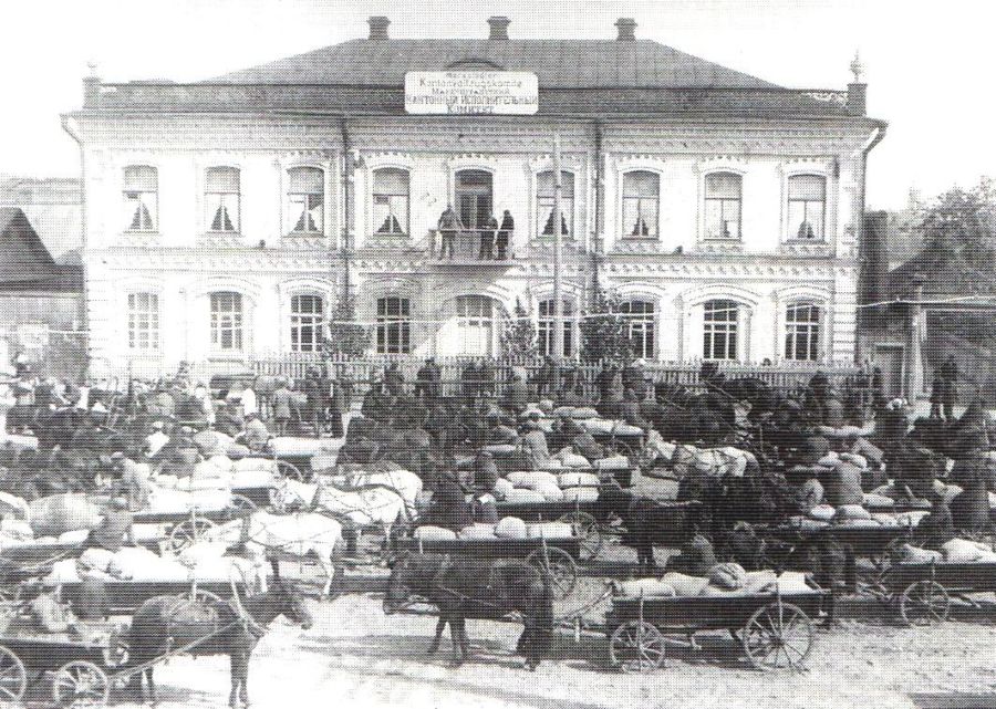 Rapportering van de graanproductie van de kolchozen aan het kantoncomité van Marxstadt, zoals Katharinenstadt vanaf 1920 heette. Bron: Rusdeutsch