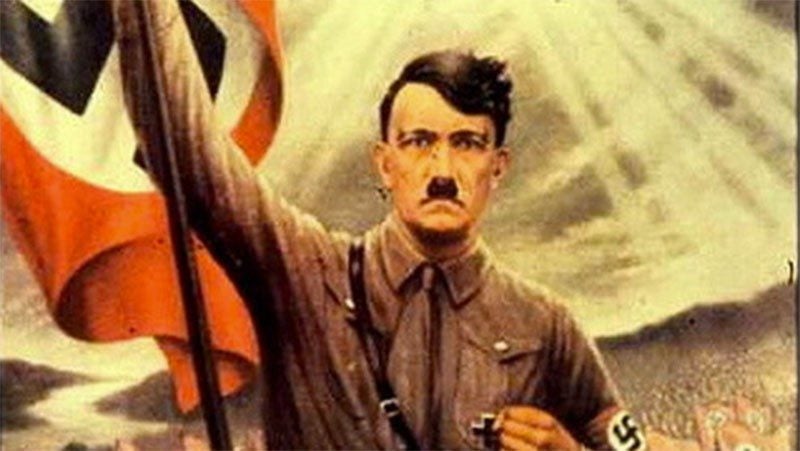 Hitler als Germaanse messiah afgebeeld