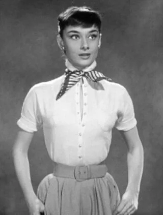 Audrey Hepburn in 1953 tijdens een screen test voor de film 'Roman Holiday'