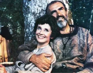 Audrey Hepburn en Sean Connery in de film 'Robin and Marian', 1976