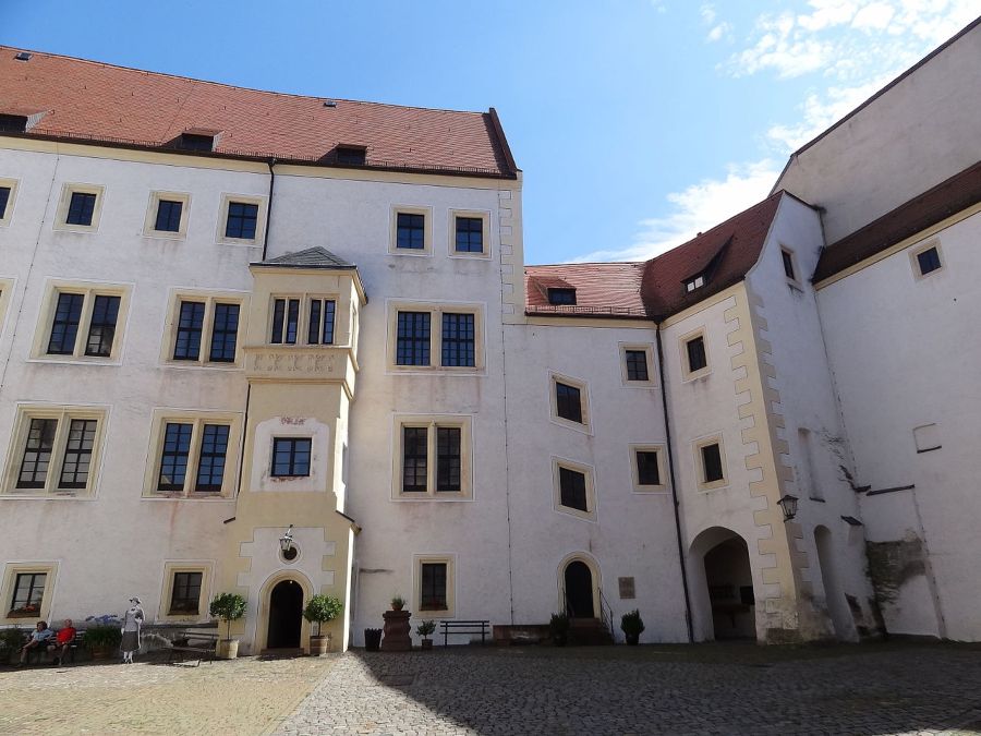 De binnenplaats van kasteel Colditz 
