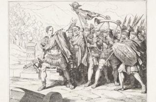 Julius Caesar en zijn leger trekken de Rubicon over, Bartolomeo Pinelli, 1819