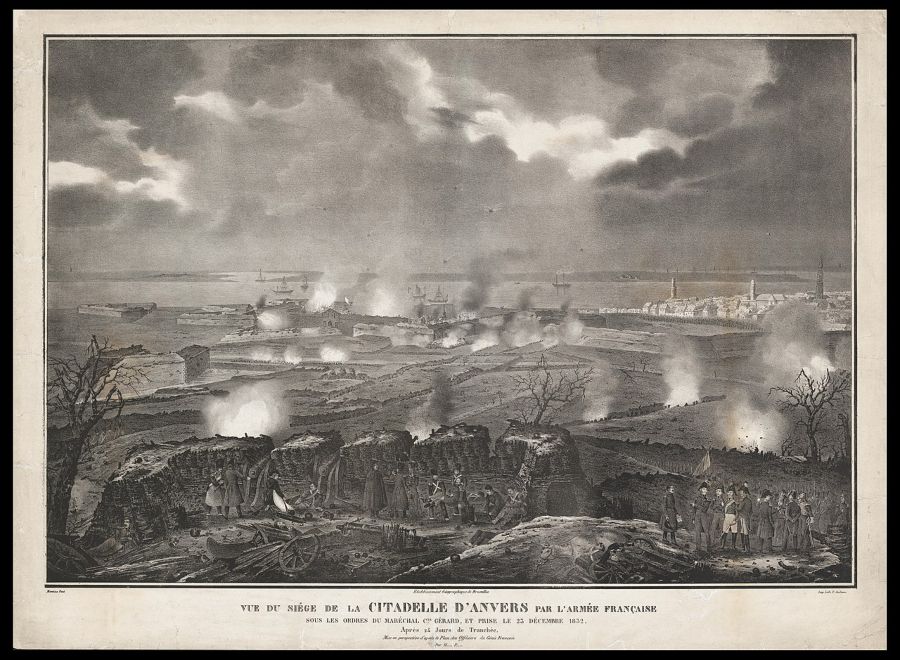 Het beleg van de citadel van Antwerpen door Franse troepen op 23 december 1832 (Nontius)