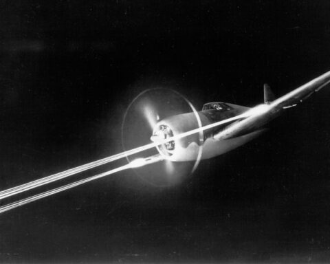 P-47 Thunderbolt tijdens een nachtelijke aanval