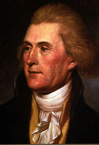 President Thomas Jefferson met een 'Stock Tie'
