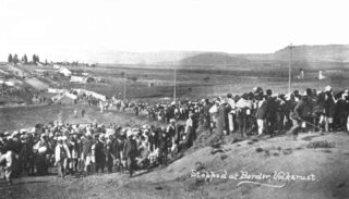 Protestmars in Transvaal met Gandhi, 1913