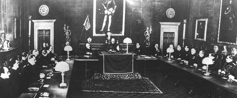 Bijeenkomst van de Fascistische Grote Raad in 1936