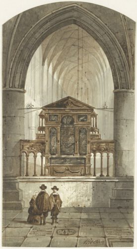 Gedenkteken voor het beleg 1572-1573 in de Grote Kerk in Haarlem