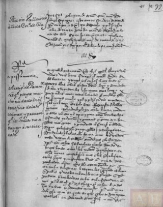 Decreet van 22 januari 1510 waarin de Spaanse koning opdracht gaf om vijftig slaven te verschepen naar zijn goudmijnen op Hispaniola. (firstblacks.org, manuscript 041) 