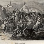 De slag bij de Kasselberg van 23 augustus 1328 op een geromantiseerde Franse tijdschriftgravure uit 1886.