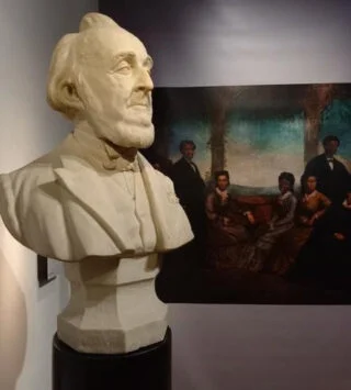 Buste van koning Willem III in de tentoonstelling
