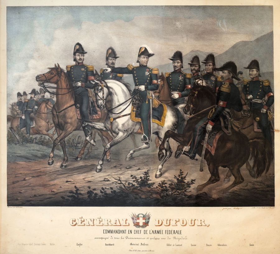 Generale staf van het federale leger tijdens de Sonderbundoorlog 