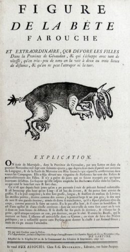 Dankzij tal van krantjes en pamfletten raakte het monster van de Gévaudan bekend in heel Frankrijk 