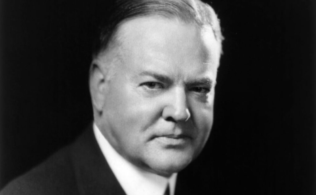 De Amerikaanse president Herbert Hoover