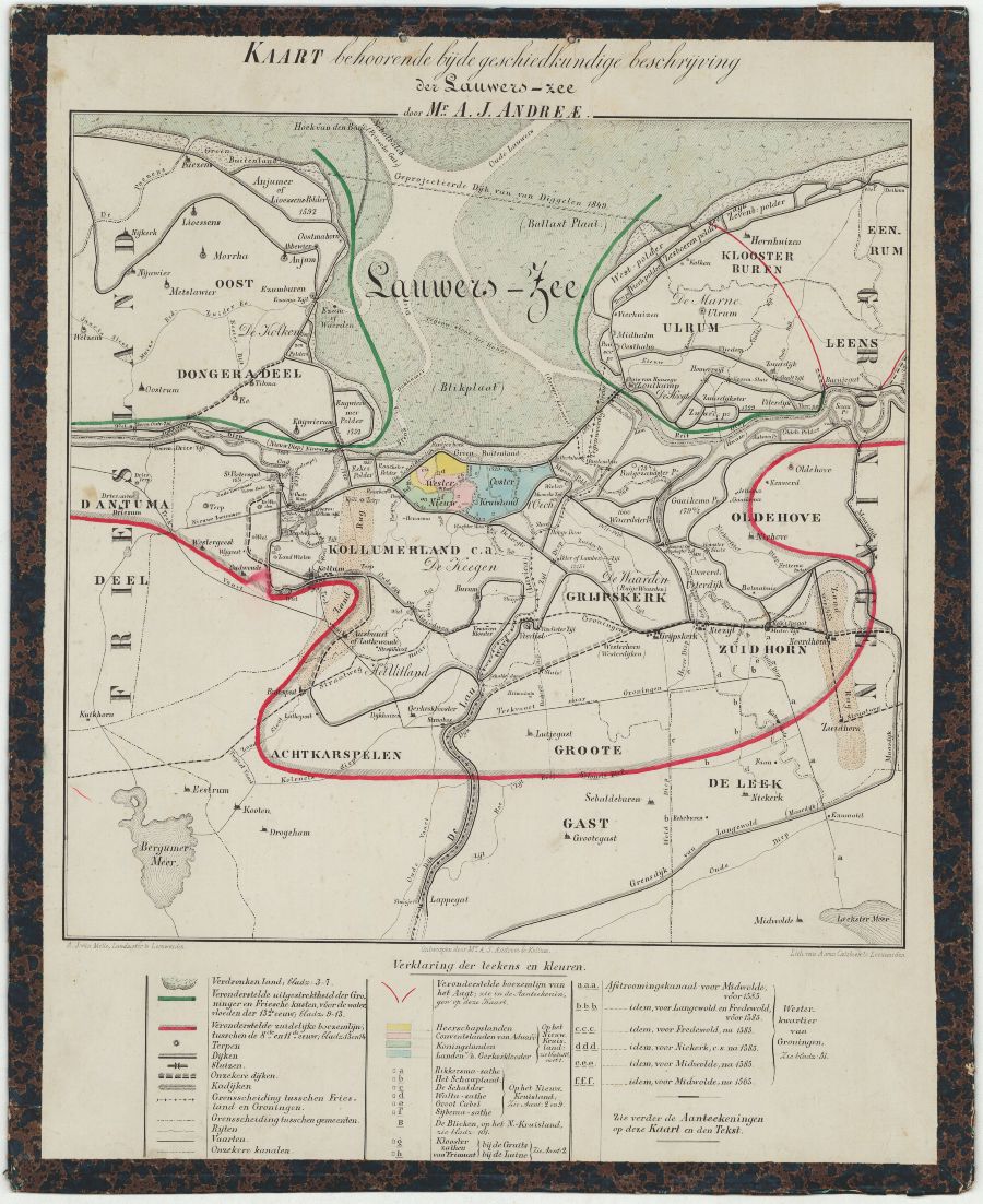 Kaart van de Lauwerszee in de Historische Wateratlas