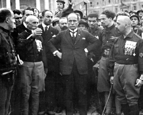 Mussolini tijdens de Mars op Rome, 1923