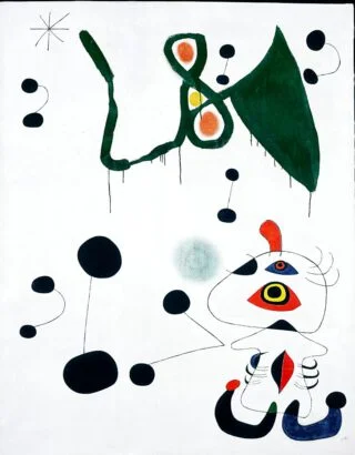 Femme et oiseau dans la nuit - Joan Miró, 1945