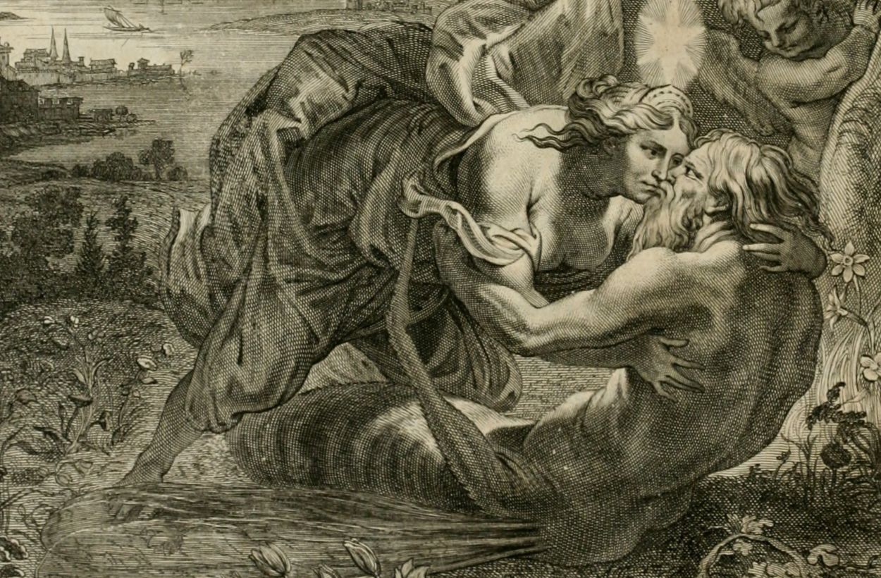 Eos en Tithonus - Detail van een prent uit 1655