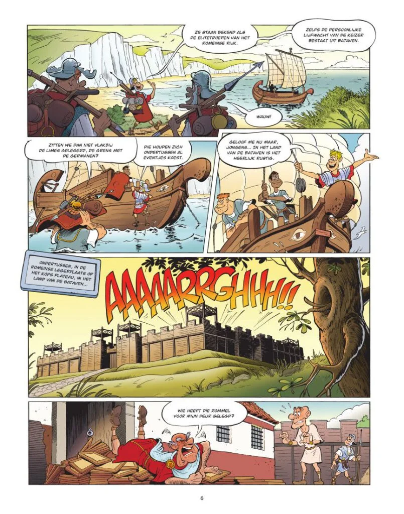 Pagina uit de nieuwe Romeinen-strip. 