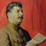 Stalin op een schilderij van Isaak Brodsky