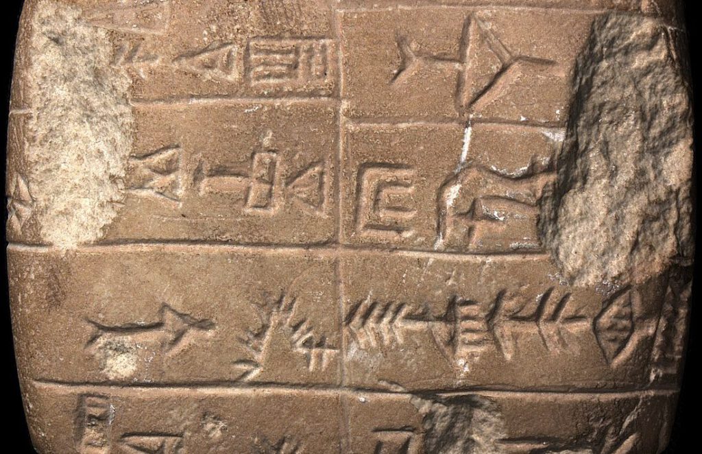 Willekeurig stenen spijkerschrifttablet met Soemerische inscriptie