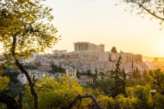 Zicht op de Akropolis