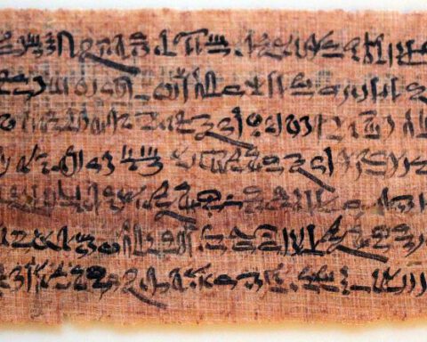 Voorbeeld van hiëratische schrift, ca. 1455 v.Chr.