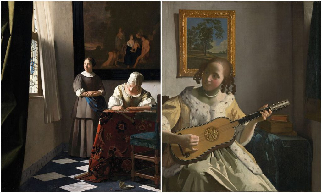 Twee schilderijen van Vermeer