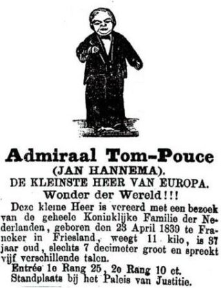 Admiraal Tom Pouce - Reclame uit 1869